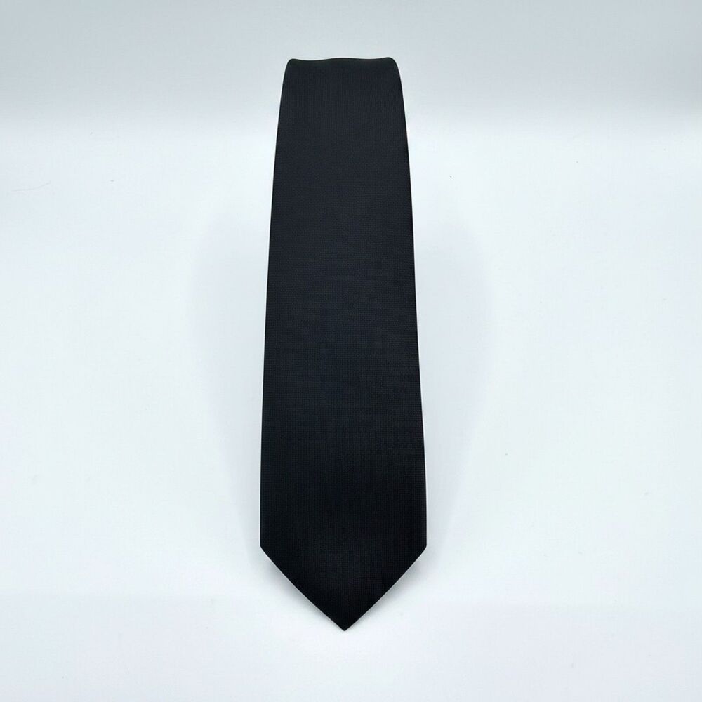 JF J.Ferrar Black Slim Tie 2.5” Narrow 30” Classic Formal Mens